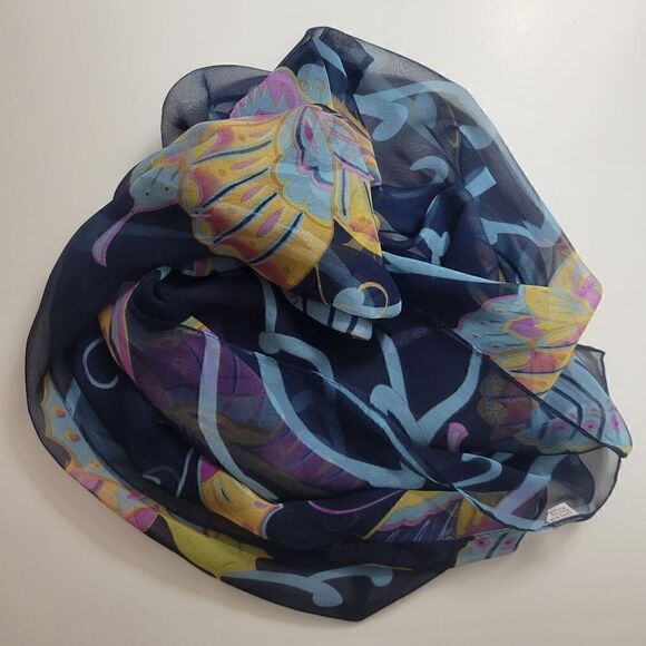 Sheer Butterflies Oblong Scarf - Picture 2 of 6